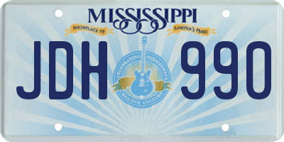 MS license plate JDH990