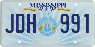 MS license plate JDH991