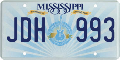 MS license plate JDH993