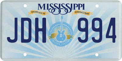 MS license plate JDH994