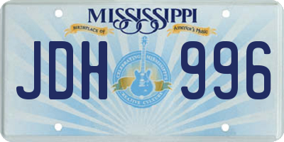 MS license plate JDH996