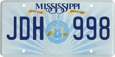 MS license plate JDH998
