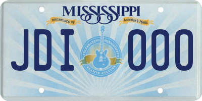 MS license plate JDI000