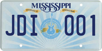 MS license plate JDI001
