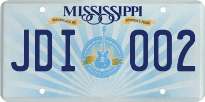 MS license plate JDI002