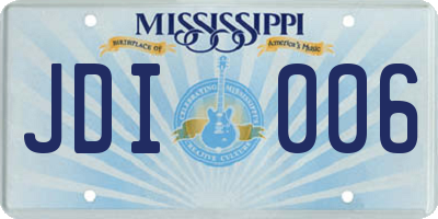 MS license plate JDI006