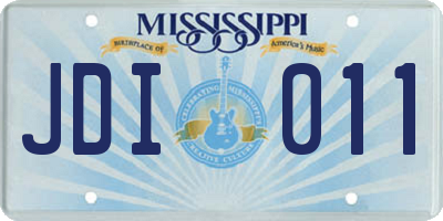 MS license plate JDI011