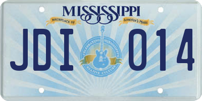 MS license plate JDI014