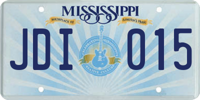 MS license plate JDI015