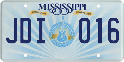 MS license plate JDI016