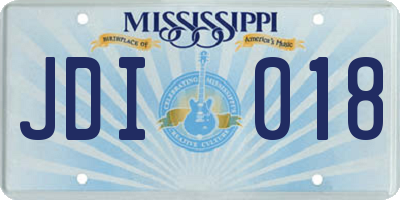 MS license plate JDI018