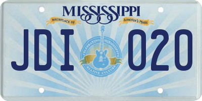 MS license plate JDI020