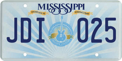 MS license plate JDI025