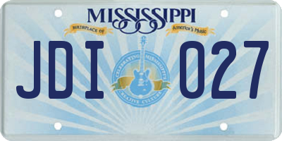MS license plate JDI027