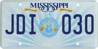 MS license plate JDI030