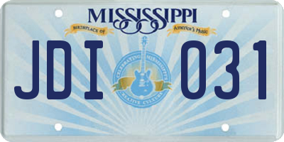 MS license plate JDI031