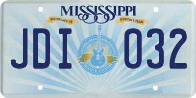 MS license plate JDI032