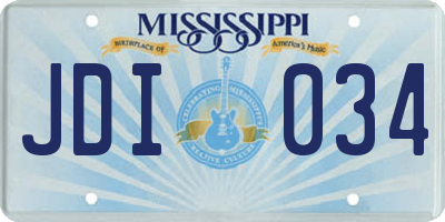 MS license plate JDI034