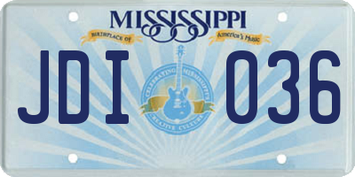 MS license plate JDI036