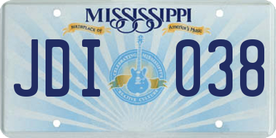 MS license plate JDI038