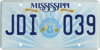 MS license plate JDI039