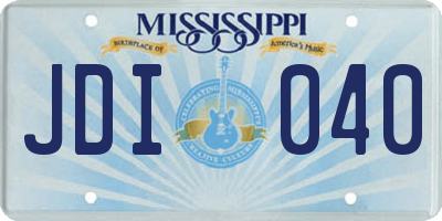 MS license plate JDI040