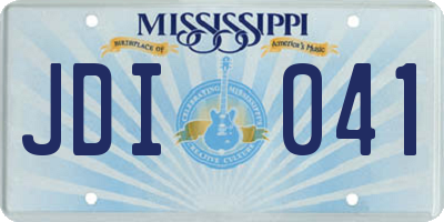 MS license plate JDI041
