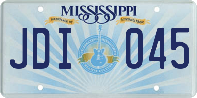 MS license plate JDI045