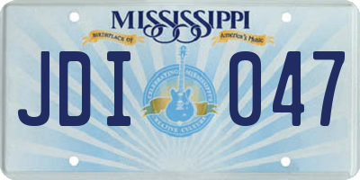 MS license plate JDI047