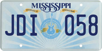 MS license plate JDI058