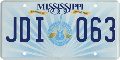 MS license plate JDI063