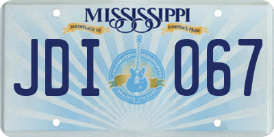 MS license plate JDI067