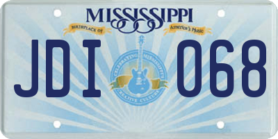 MS license plate JDI068