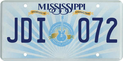 MS license plate JDI072