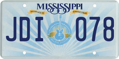 MS license plate JDI078