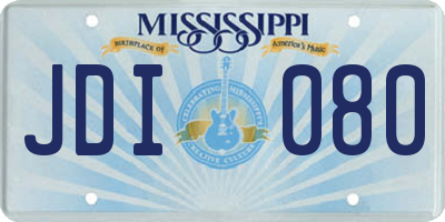 MS license plate JDI080