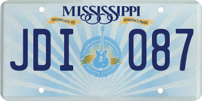 MS license plate JDI087
