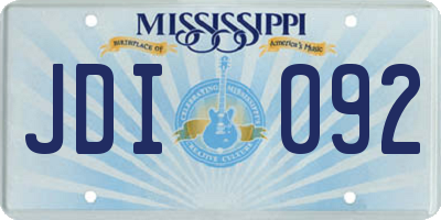 MS license plate JDI092