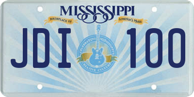 MS license plate JDI100
