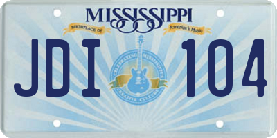 MS license plate JDI104