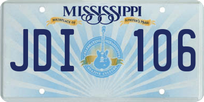 MS license plate JDI106