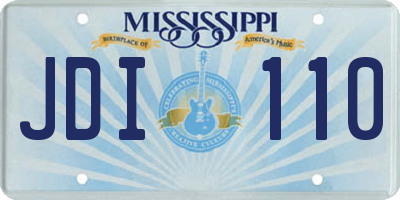 MS license plate JDI110