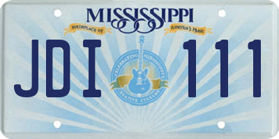 MS license plate JDI111