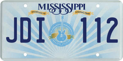 MS license plate JDI112