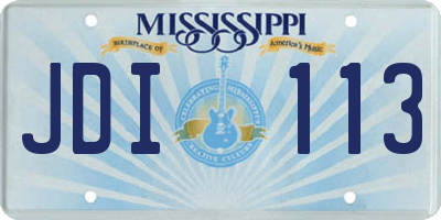 MS license plate JDI113