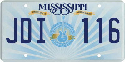 MS license plate JDI116