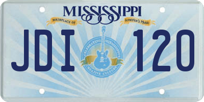 MS license plate JDI120
