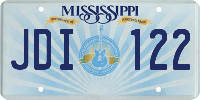 MS license plate JDI122