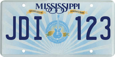 MS license plate JDI123