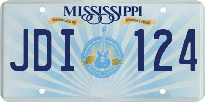 MS license plate JDI124